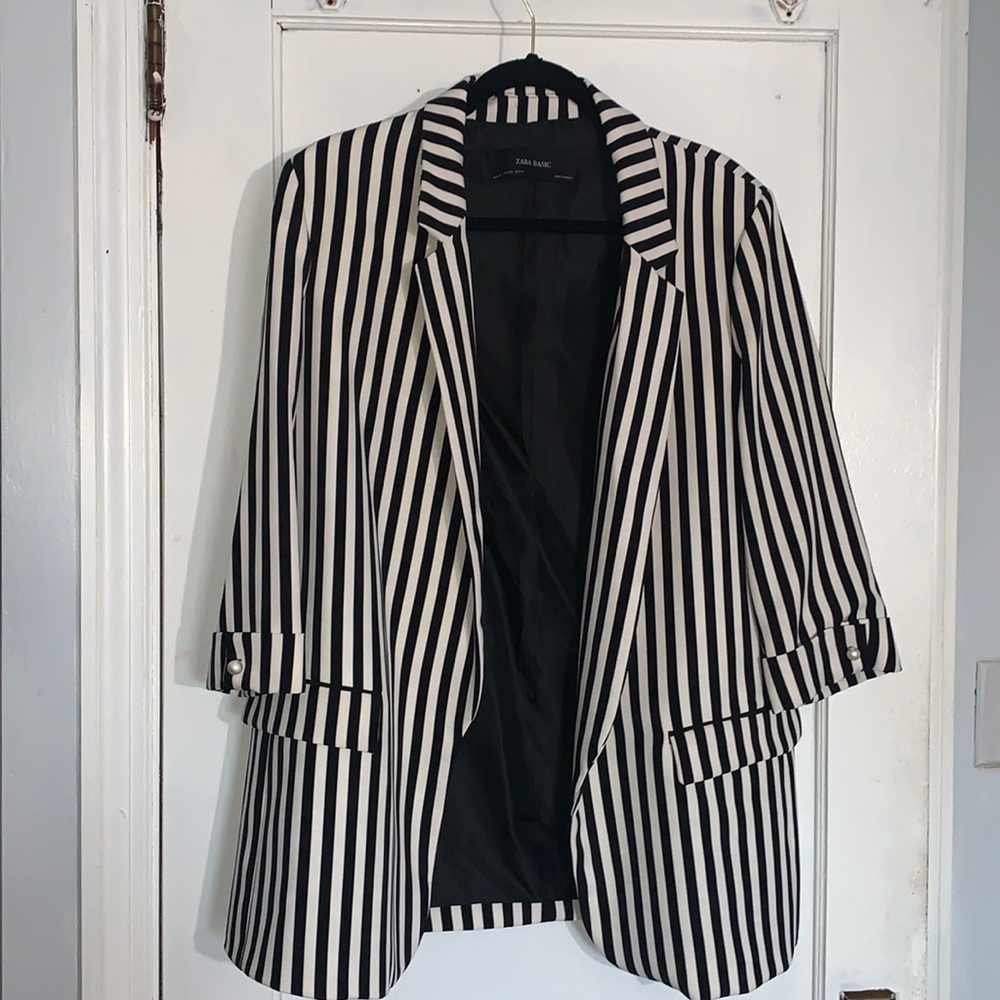 Black & White Striped Blazer